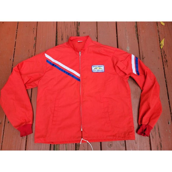 VTG Aircraft Owners & Pilots Association Jacket Sz L Men's Red Blue White Accent - Picture 1 of 10